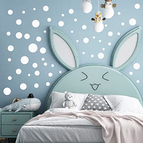 WandSticker4U®- 116 x WEISSE PUNKTE zum Kleben, Weiß I Wandtattoo Punkte Kreise Dots selbstklebend groß Baby-Kinder-zimmer I Wandsticker Wand Aufkleber Deko Mädchen & Junge Schlafzimmer von WandSticker4U