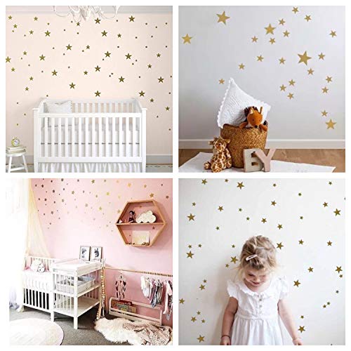 WandSticker4U®- 82x Wandtattoo STERNE in Gold I Wandsticker Kinderzimmer Sterne Aufkleber Kinder I Wand Deko Sternenhimmel Schwarz/Silber/Gold für Wände und Möbel (C. Sterne: Gold) von WandSticker4U