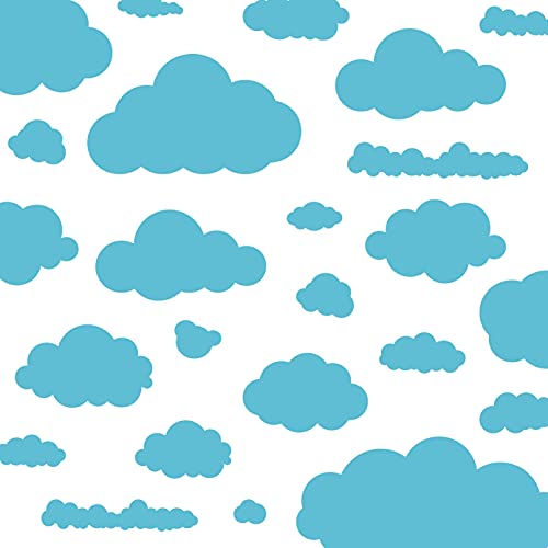 WandSticker4U®- Wandtattoo WOLKEN in BLAU Selbstklebend I Baby Wandsticker Kinder-zimmer Himmel Traum I Wand Aufkleber für Mädchen & Junge Babyzimmer Deko [23 Teilig] von WandSticker4U