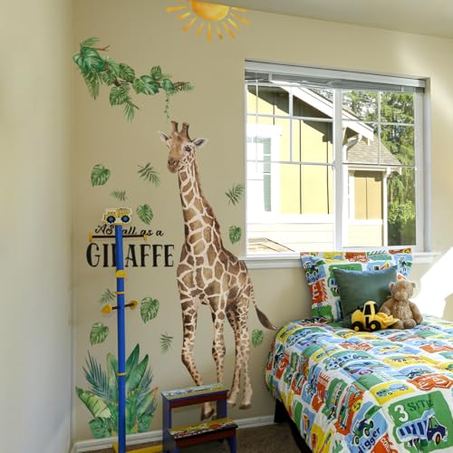 WandSticker4U®- XXL Wandtattoo GIRAFFE Kinderzimmer (100x137 cm) I Wandsticker Safari Dschungel Tiere I Wanddeko Babyzimmer Schlafzimmer Junge & Mädchen GROß von WandSticker4U