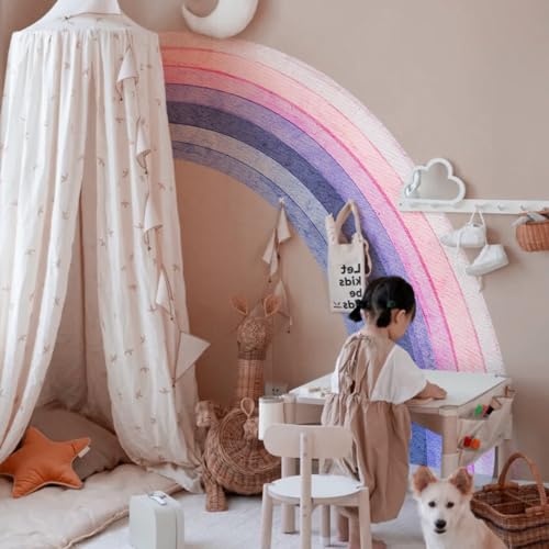 WandSticker4U®- riesige Wandtattoo REGENBOGEN Kinderzimmer Boho (152x152 cm) I Wandsticker Regenbogen Kinderzimmer Mädchen pastell rosa lila blau groß I Wandaufkleber Babyzimmer Deko XXL von WandSticker4U