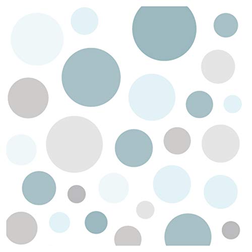 Little Deco Wandsticker 86 Punkte Kinderzimmer Junge Mädchen Kreise | Mint grau | viele Farben Wandtattoo Klebepunkte Wandaufkleber Dots bunt DL390 von Wandaro