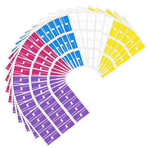 Wandefol 900er Selbstklebend Kabeletiketten Kabelettikett 5 Farben 30 Blatt 900 Labels Wasserdicht Reißfest Haltbar Kabel Aufkleber von Wandefol
