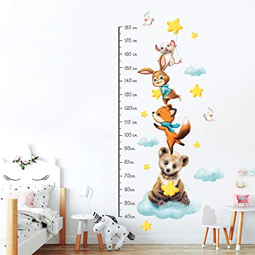 Wandtattoo Kinderzimmer Messlatte Tiere Pyramide Größe messen Kinder Babyzimmer von Wandtattoo Loft