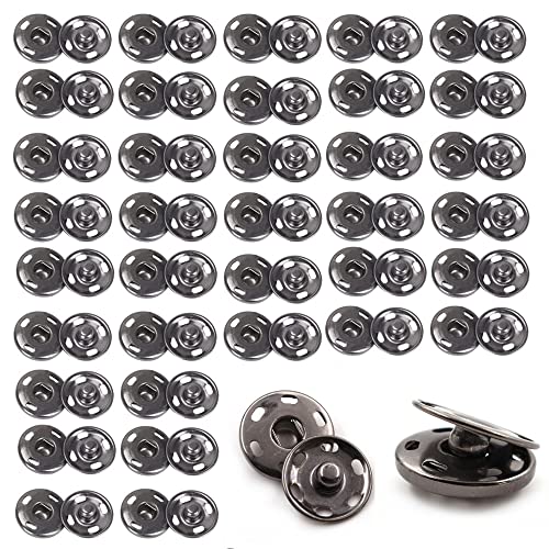 50 Sets Druckknöpfe Zum Annähen Groß, Annähen Druckknöpfe Metall Druckknopf für Geldbörse Handtasche Kleidung Nähen Handwerk DIY Lieferung (19 mm) von Wanfoou