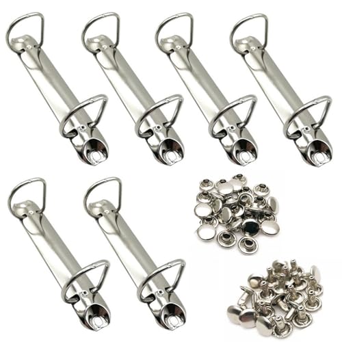 6 Pack D-Ringe Mechanismus, Wanfoou 2-Ringbuch-Mechanismus Ersatz-Kit, Binderücken für obere Bindung, Ersatz-Kit Metallclip Ringbuch für Papieraufbewahrungsordner Planer Zubehör von Wanfoou