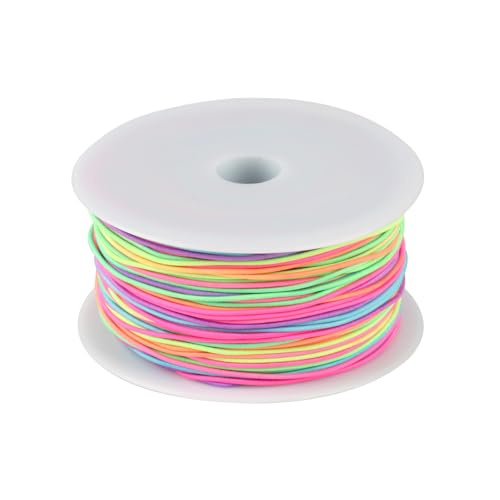 Gummiband für Armbänder, Bunt Elastisches Band für Armbänder Selber Machen, 1mm x 100m Gummikordel Elastische Faden, Regenbogen Gummischnur Bastelschnur für DIY Handwerk Schmuckherstellung(Farbe) von WangChaoJiu