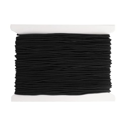 Gummiband für Armbänder, Schwarz Elastisches Band für Armbänder Selber Machen, 1mm x 20m Gummikordel Elastische Faden Gummischnur Bastelschnur für DIY Handwerk Schmuckherstellung(Schwarz) von WangChaoJiu