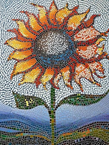 Diamond Painting Sonnenblume Diamond Painting Zubehör, Diamond Painting Set für Erwachsene Und Kinder, Mosaikherstellung, Full Drill Diamant Kunst Stickerei Kreuzstich Home Wand Dekor 100x150cm S-880 von Wangdoud