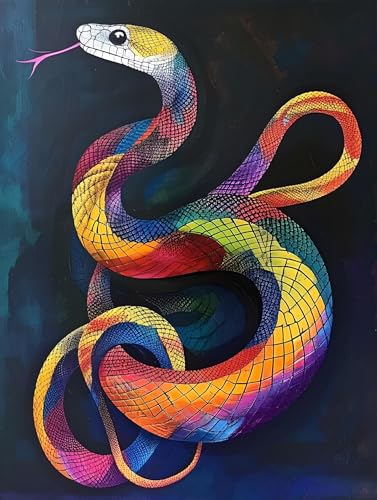 Farbe Schlange Malen Nach Zahlen Kinder, Bastelset Erwachsene Frauen Paint by Numbers, DIY Faltenfreie Leinwand, mit Pinseln und Acrylpigment-Kunstwerk Set, Zimmer Deko Mädchen Geschenk 20x30cm W-536 Farbe Schlange Malen Nach Zahlen Kinder, Bastelset Erwachsene Frauen Paint by Numbers, DIY Faltenfreie Leinwand, mit Pinseln und Acrylpigment-Kunstwerk Set, Zimmer Deko Mädchen Geschenk 20x30cm W-536 von Wangdoud