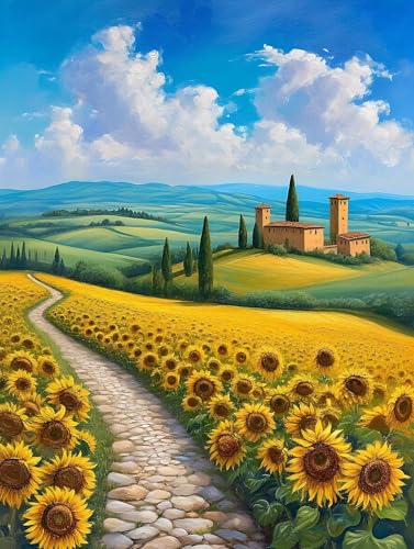 Sonnenblume Landschaft Malen Nach Zahlen Kinder, Bastelset Erwachsene Frauen Paint by Numbers, DIY Faltenfreie Leinwand, mit Pinseln und Acrylpigment-Kunstwerk Set, Zimmer Deko Geschenk 20x30cm W-912 Sonnenblume Landschaft Malen Nach Zahlen Kinder, Bastelset Erwachsene Frauen Paint by Numbers, DIY Faltenfreie Leinwand, mit Pinseln und Acrylpigment-Kunstwerk Set, Zimmer Deko Geschenk 20x30cm W-912 von Wangdoud