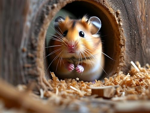 Tier Hamster Malen Nach Zahlen Kinder, Bastelset Erwachsene Frauen Paint by Numbers, Faltenfreie Leinwand, mit Pinseln und Acrylpigment-Kunstwerk Set, Zimmer Deko Kreativ Geschenk Mädchen 20x30cm W-78 von Wangdoud