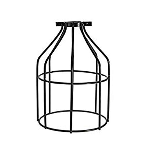 Wankd 1PCS Metall Vogelkäfig Lampenschirm, Birnenkäfig Industrie Vintage Lampenhalter, Anhänger Draht Lampe/Licht Guard Cage Lampenschirme schwarz (12 * 18cm) von Wankd