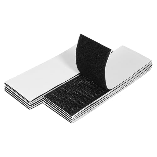 Wanmu 10 Paar Klettband Selbstklebend, 15 × 5 cm Doppelseitig Klettverschluss Extra Stark Klebepads Doppelseitig Wiederverwendbar für Befestigung Organisation von Wanmu