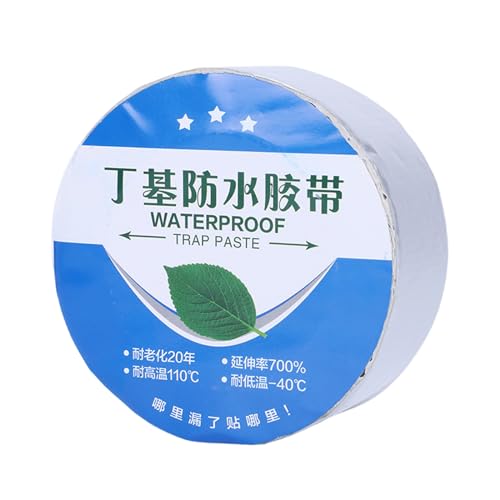 Wansiman Butylkautschuk-Aluminiumfolienband, wasserdichtes Klebeband für Lecks, hohe Haftfestigkeit, starke Haftung, für Lecks im Haus, Außen-, Fensterbankspalte, Rohrbruch, wasserdichtes Klebeband von Wansiman