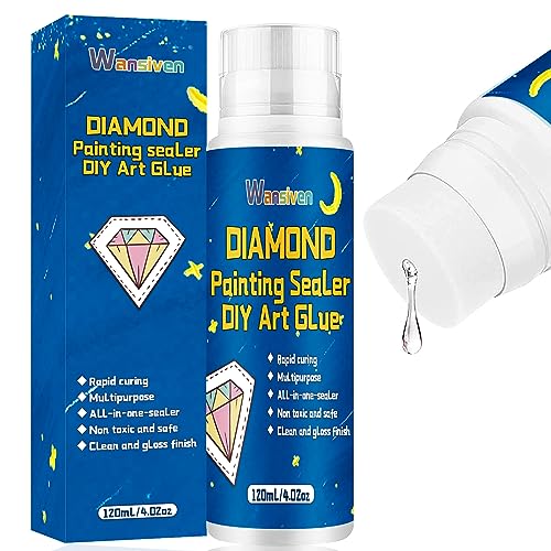 Diamond Painting Versiegelung, Diamond Painting Zubehör, Diamond Painting Kleber für glitzernde Bilder & Versiegelung von Diamanten, Durchsichtig(120ml) (1) von Wansiven