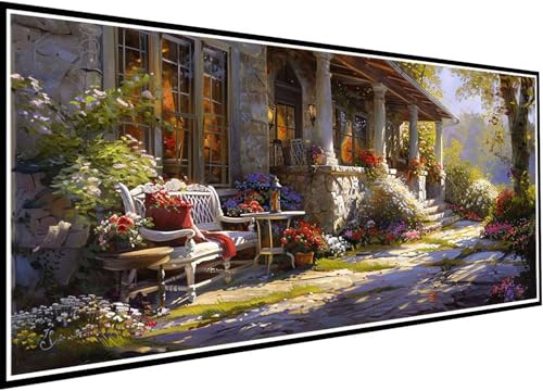 Diamond Painting Erwachsene Blume, 5D Diamant Painting Bilder Garten DIY Diamant Kunst Malerei Stickerei Set für Kinder Anfänger, Mosaikherstellung Bastelset Erwachsene für Haus Wanddeko 40x95cm 54-pO von Wanziho