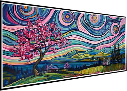 Diamond Painting Erwachsene Landschaft, 5D Diamant Painting Bilder Abstrakt DIY Diamant Kunst Malerei Stickerei Set für Anfänger, Mosaikherstellung Bastelset Erwachsene für Haus Wanddeko 35x80cm 5-pX von Wanziho