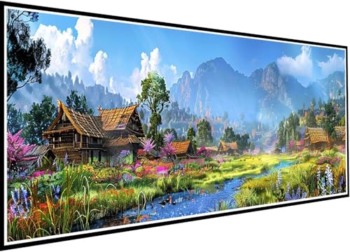 Diamond Painting Erwachsene Landschaft, 5D Diamant Painting Bilder Berg DIY Diamant Kunst Malerei Stickerei Set für Kinder Anfänger, Mosaikherstellung Bastelset Erwachsene für Wanddeko 40x95cm 87-pX von Wanziho