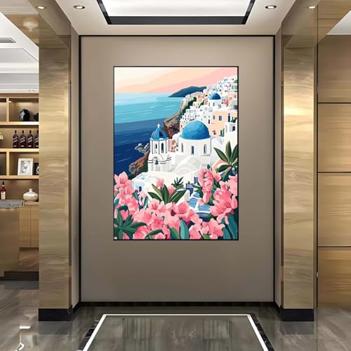 Diamond Painting Meer, Diamond Painting Erwachsene groß xxl 100X135 cm Diamant Painting Bilder Blumen, DIY 5D Runde Full Drill Diamant Painting Bastelset Erwachsene Geeignet Home WandDeko Geschenk 6-V von Wanziho