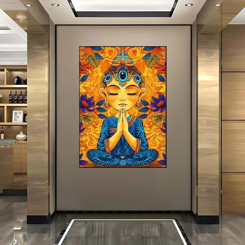 Diamond Painting Zen, Diamond Painting Erwachsene groß xxl 100X135 cm Diamant Painting Bilder Blätter, DIY 5D Runde Full Drill Diamant Painting Bastelset Erwachsene Geeignet Home WandDeko Geschenk L-8 von Wanziho