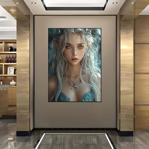 Diamond Painting xxl 60x80 cm, Diamant Painting Bilder Anime Diamond Painting Erwachsene Kinder, DIY Runde Drill Diamond Painting Frau mit Diamond Painting Zubehör für Geschenk Zuhause Wanddeko 9-U von Wanziho