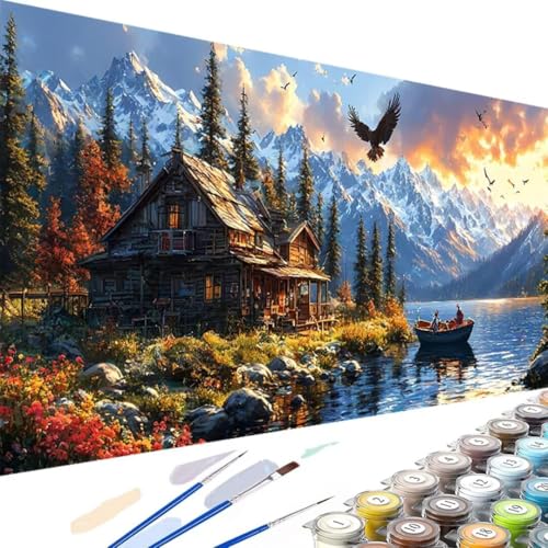 Herbst Malen Nach Zahlen ab 5 6 7 Jahre Mädchen Ohne Rahmen-Landschaft Malen Nach Zahlen Kinder DIY, Bastelset Erwachsene - mit 3-Pinseln und Acrylfarbe für Geschenk Deko Wohnzimmer 100x200cm J-4 von Wanziho