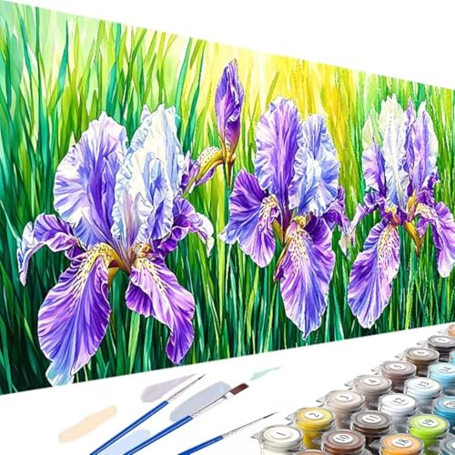 Malen Nach Zahlen Erwachsene Blume, DIY Laub Handgemalt Ölgemälde Kit für Anfänger und Erwachsene, Festival Gifts, Acrylpigment für Kinder Gemälde, Geschenk Home Haus Deko, Ohne Rahmen 90x180cm 0-6 von Wanziho