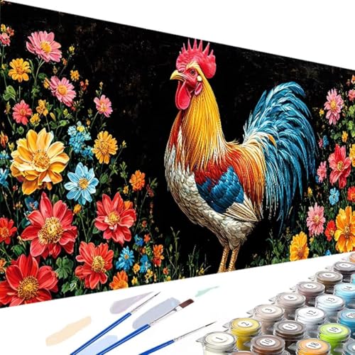 Wanziho Tier Malen nach Zahlen für Erwachsene mit Pinseln und Acryl, Blume zum Basteln, Malset für Erwachsene, Kinder, Senioren, Anfänger, für die Innendekoration – 100x200cm (Ohne Rahmen) M-h von Wanziho