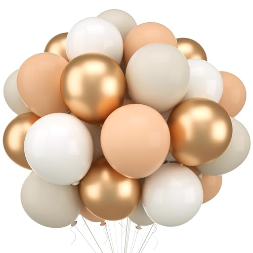 WAREHOUSE 30 Stück 12” Ballons Teint goldener,Luftballons Geburtstag,Ballons Helium,Luftballons goldenerTeint,Luftballon Girlande für luftballons hochzeit,ballon girlande, Taufe Deko. von Warehouse