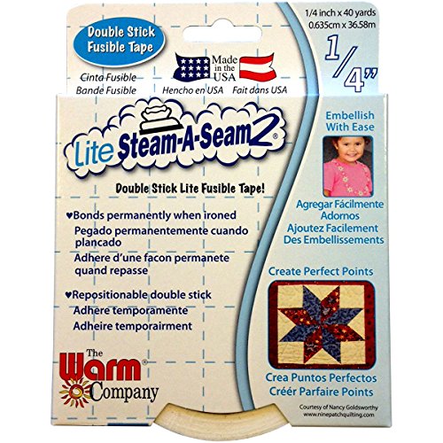 Warm Company Lite Steam-A-Seam Doppelseitiges Klebevlies, Mehrfarbig, 1.49 x 12.19 x 15.87 cm von The Warm Company