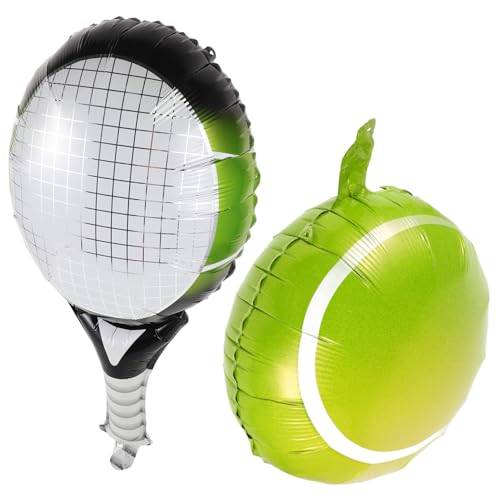 1 Satz Tennisballon Pickleball-Ballon Babyparty-Ballon Tennis Ball Tennisschläger Ballons Sportliche Partydekoration luftballons Partyballons Ballon-Requisite Aluminiumfolie Green Warmhm von Warmhm