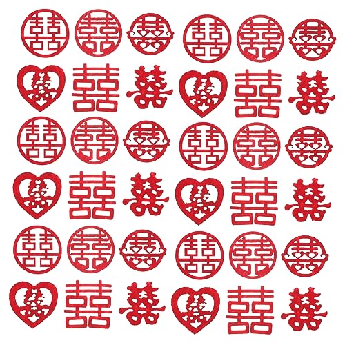 120St Mini doppeltes Glück Tischdekoration chinesische Streudekorationen Hochzeitsaufkleber Konfettisstreuer auf dem Hochzeitstisch chinesische hochzeitsdeko Handwurf Esstisch von Warmhm