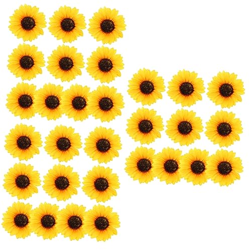 Warmhm 30 Stk Simulierte Sonnenblume Gänseblümchen-blumenköpfe Kleiderflicken Kleiderapplikation Diy-patch Für Künstliche Blumenköpfe Kleidung Liefert Selbstgemacht Vase Seidentuch von Warmhm