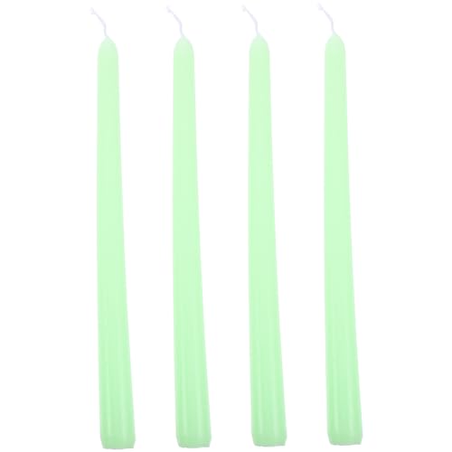 4 Stück hohe Stabkerze Paraffinwachs tischkerzen Stumpenkerzen ohne Duft Kerzenkegel Kerzen Partygeschenke Unparfümierte Stabkerzen, Großpackung hohe Kerzen Partykerzen Light Green Warmhm von Warmhm