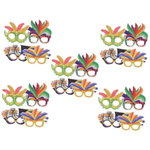 5 Sätze Federbrille Verkaufsstand Maskerade Augenmasken Faschingsbrille Karnevalsbrille Halloween-Maske Dekoration Karneval Party Brille Partyzubehör Plastik 4 Stück * 5 Warmhm von Warmhm