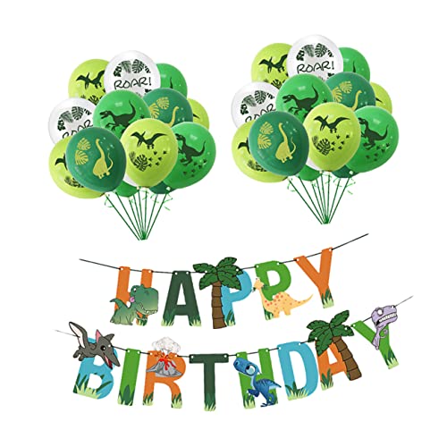 Warmhm 1 Satz 33 Stk Dinosaurier-Geburtstagsanzug dekoratives Partyzubehör Luftballons in verschiedenen Farben dino ballon dino luftballons buchstaben ballons Szenenlayout liefert Papier von Warmhm