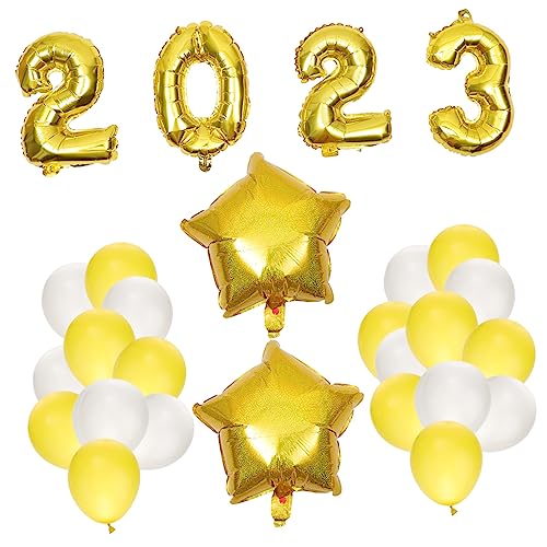 Warmhm 1 Satz Ballon 2023 2023Silvesterballons Frohes neues Jahr Dekorationen 2023 Klasse von 2023 Ballons deckenverkleidung ballon set Ballondekoration 2023 Luftballons Emulsion Golden von Warmhm