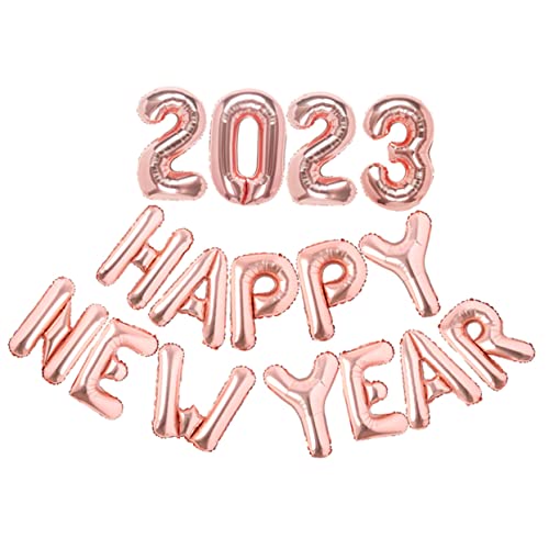 Warmhm 1 Satz Ballon 2023 Neujahrsvorräte frohes neues jahr liefert Golddekor new year decoration neujahrsdeko balloons Party-Requisiten Festival-Party-Dekore Aluminiumform Rose Gold von Warmhm