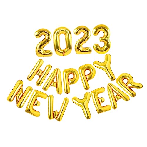 Warmhm 1 Satz Ballon Silvesterkulisse 2023 Partydekorationen Für Das Neue Jahr 2023 Neujahrsvorräte Golddekor Neujahrsdekore Wandkulisse Des Neuen Jahres Partyzubehör Aluminiumform Golden von Warmhm