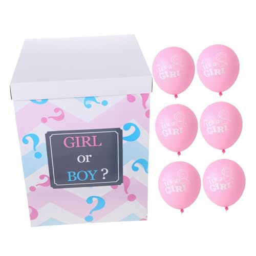 Warmhm 1 Satz Dekorationen für die Babyparty luftballons Babyblöcke für die Babyparty Klarer Ballon zum Aufdecken des Geschlechts Gender-Party-Ballons es Ballon Gender-Ballon Papier Rosa von Warmhm