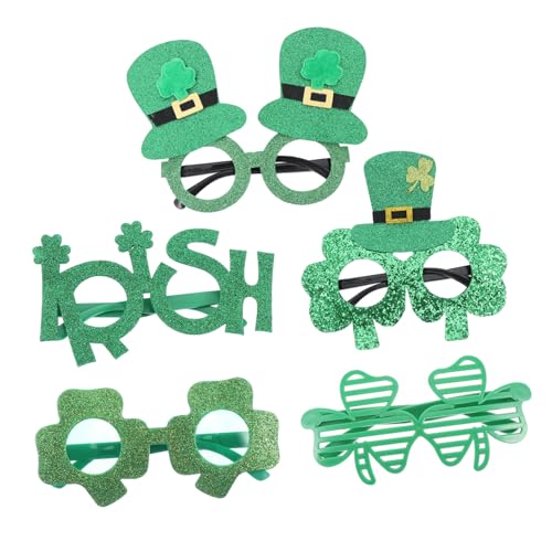 Warmhm 1 Satz Kleebrille Kleeblatt-kostümbrille Kleeblatt-Brille St. Patricks Tagesbrille Patrick-Party-Accessoires Patrick Party Kostümzubehör Party Mit Brille Green Gefühlt 5st von Warmhm