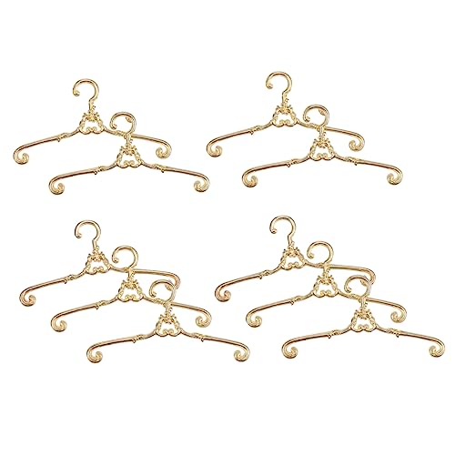 Warmhm 1 Satz Mini-puppenaufhänger Puppenkleiderbügel Puppen Aufhänger Mini-aufhänger Für Puppe Kleiderbügel Für Kinder Wandaufhänger Für Kleidung Puppenzubehör Golden Legierung 10st von Warmhm