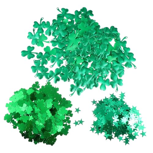 Warmhm 1 Satz Papiers Chnitzel Werfen Party Patricks Tag Grün Kleeblatt-anhänger St. Patrick's Day Papierausschnitte Kleeblatt-requisite Kleeblatt-stern-papierausschnitte Green Schwamm von Warmhm