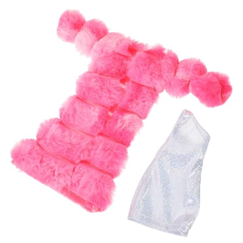 Warmhm 1 Satz Puppenkleidungszubehör Pyjama Outfits Puppen-Outfit-Requisiten Dekorative Miniaturweste Miniatur-kleiderdekor Puppenkleidungsmantel Kleidung Für Puppen Plüsch Rosa von Warmhm