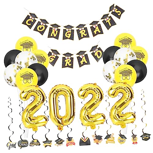 Warmhm 1 Set Abschlussfeier Dekorationen Banner Partyzubehör Girlanden Luftballons Girlande Fotoornamente Abschlussfeier Layout Requisiten Wirbelornament Aluminiumfolie Bunt von Warmhm