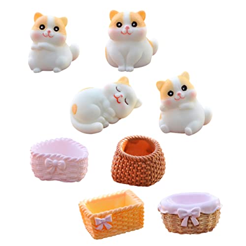 Warmhm 1 Set Katzenpuppen-Ornament Terrariendekoration Kinderdekoration Schreibtischgeschenke Kätzchenfiguren Miniatur-Katzenfiguren Tiere Niedliche Figuren Katzenornamente von Warmhm