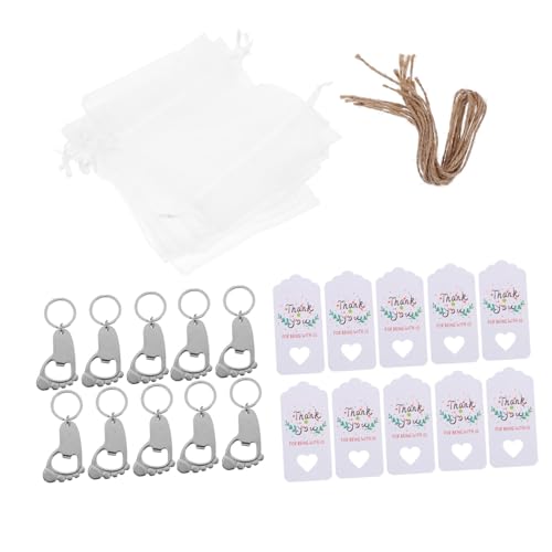 Warmhm 10 Sets Fuß Flaschenöffner Babyparty Zubehör Dankeschön Babyparty Kraftetiketten Dankeschön Anhänger Babyparty Für Jungen Dankeschön Etiketten Taubheitssilber von Warmhm