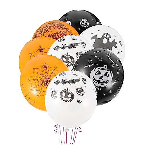 Warmhm 100 Stück Kürbis Ballon Blaue Und Gelbe Luftballons Heiße Ballons Ballonbogen-kit Ballons Für Ballontiere Schwarze Luftballons Halloween-ballonverzierungen Emulsion Colorful von Warmhm