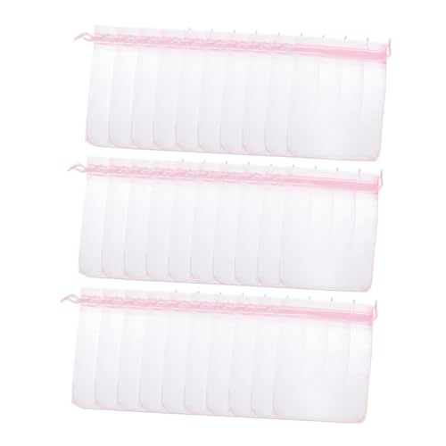 Warmhm 100st Geschenktüte Zur Taufe Gummiartig Tasche Mit Kordelzug Wiederverwendbar Gefälligkeiten Party Kekstüten Krawatten Lutscher Füllstoffe Papiertüten Organza Rosa von Warmhm